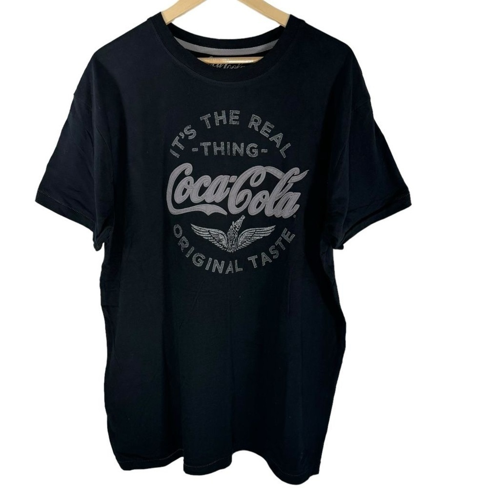 Coca Cola Classic Vintage Black T-Shirt Men, Unisex Adult Large Graphic‎ Tee